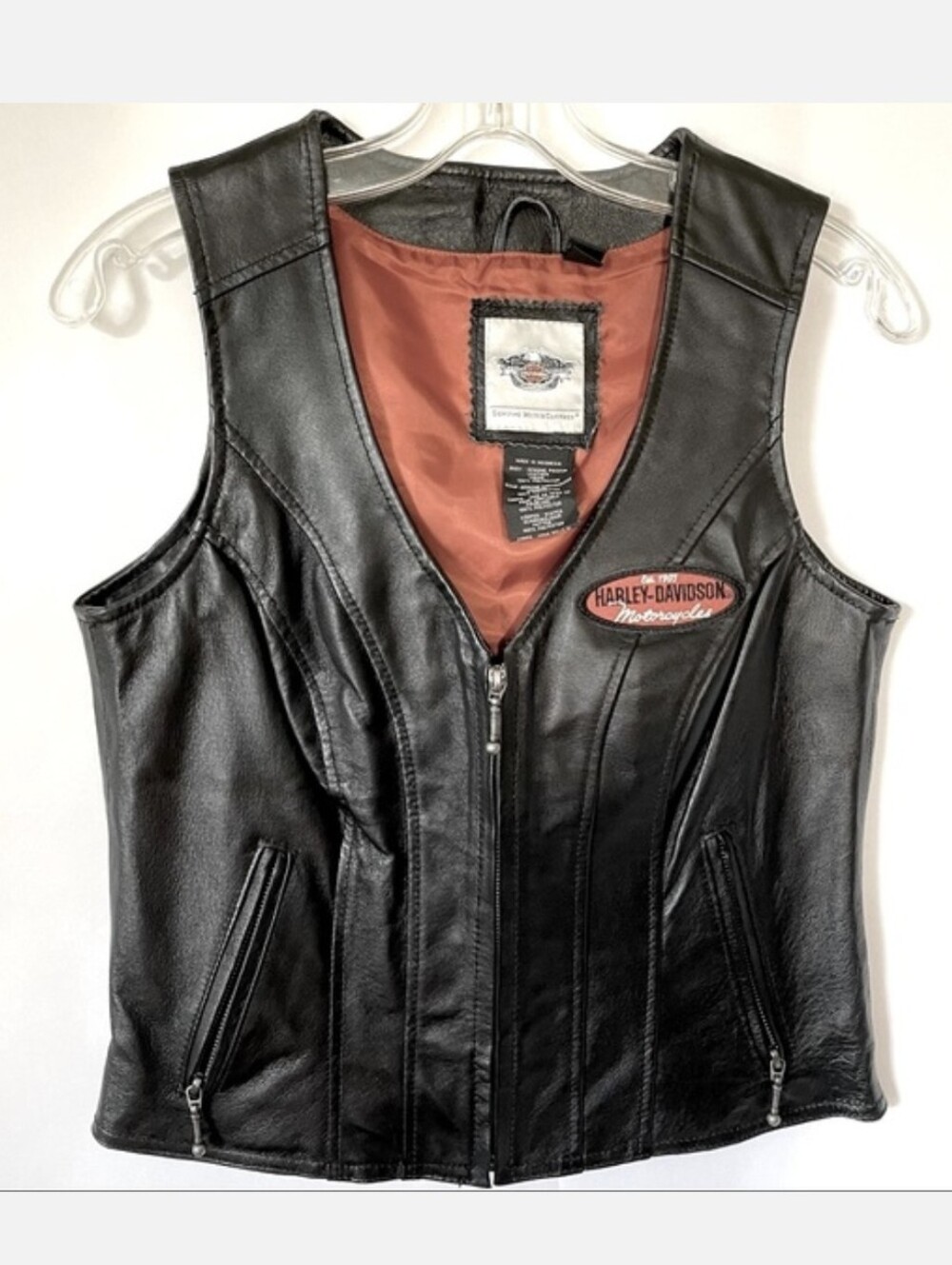 Harley davidson Rare Classic Vintage Vest Genuine Leather Size M